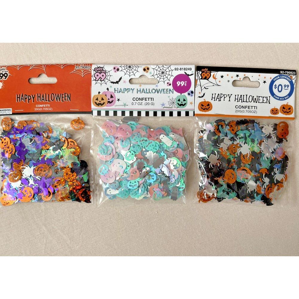 3 Packs Halloween Ghost Table Confetti Sprinkle Sequins Party Decoration Scatter